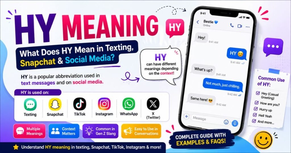 HY Meaning in texting, Snapchat, TikTok, and social media explained with examples