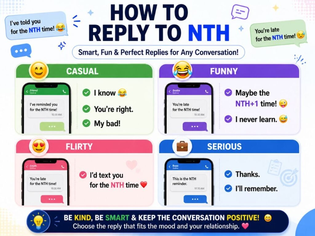 How to reply when someone uses NTH in a text message