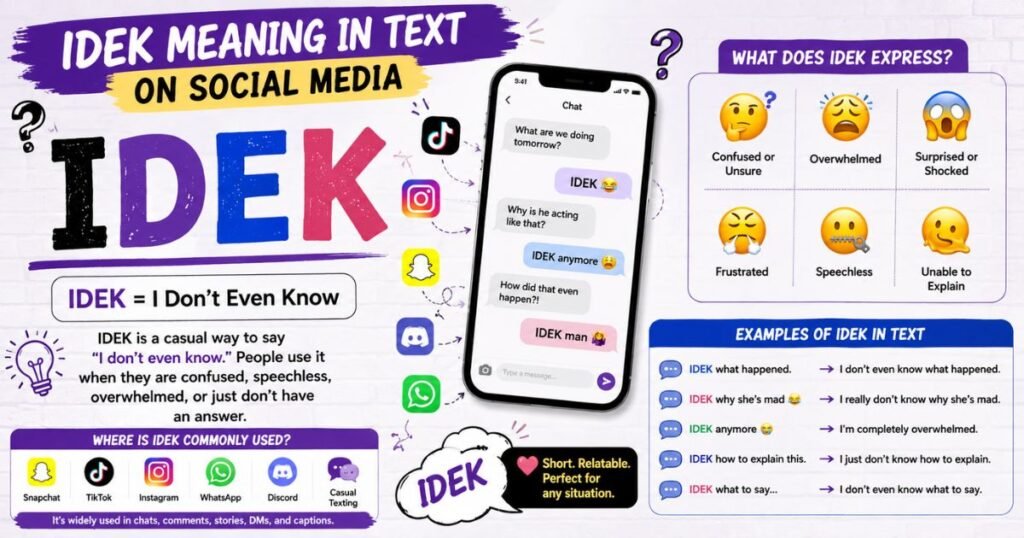 IDEK Meaning in Text on social  media