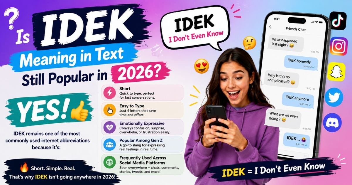 IDEK Meaning in Text Still Popular in 2026