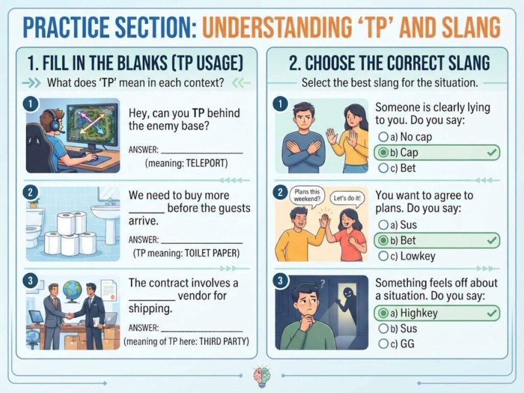 tp & slang practice section
