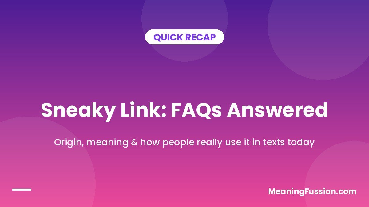 Sneaky link meaning FAQs quick recap