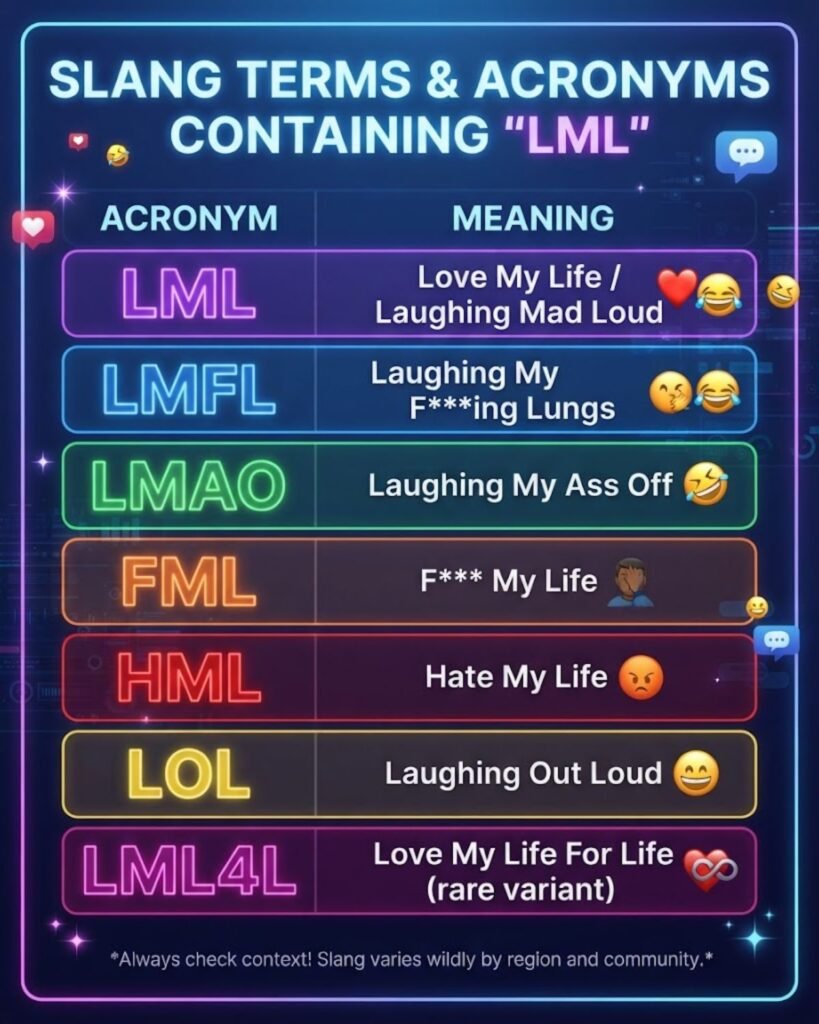 Slang Terms & Acronyms containing lml