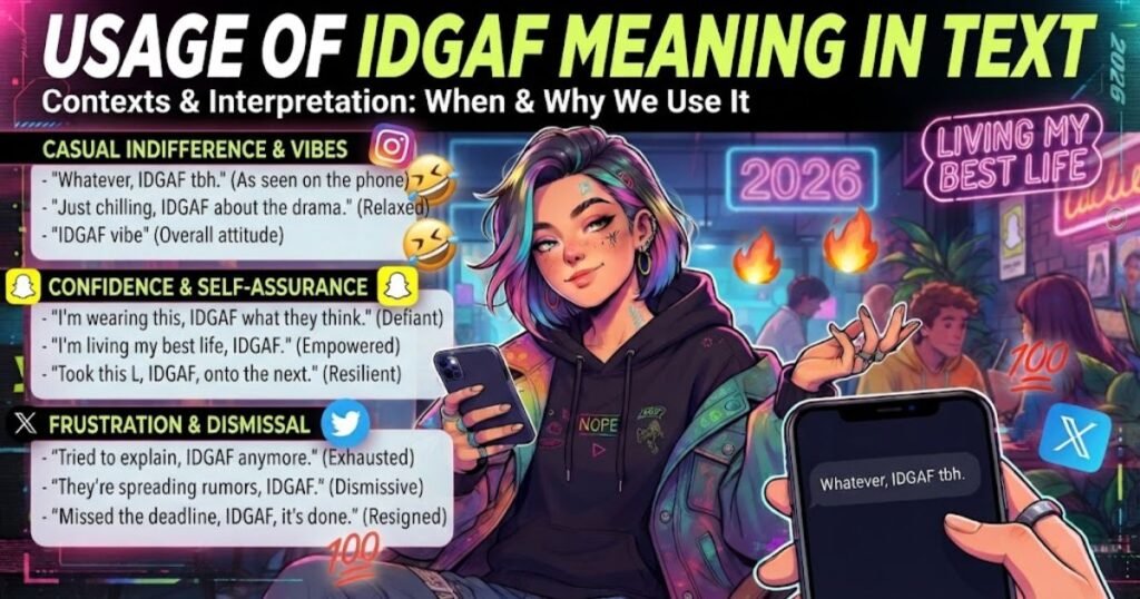 Usage of IDGAF in Different Contexts