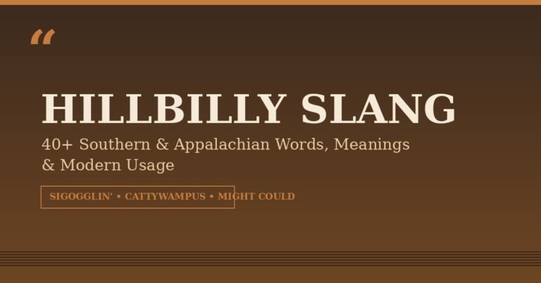 Hillbilly slang guide cover - 40+ Southern and Appalachian words