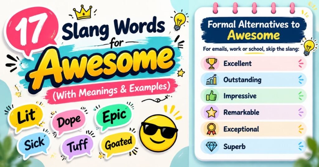 formal alternative awesome slang