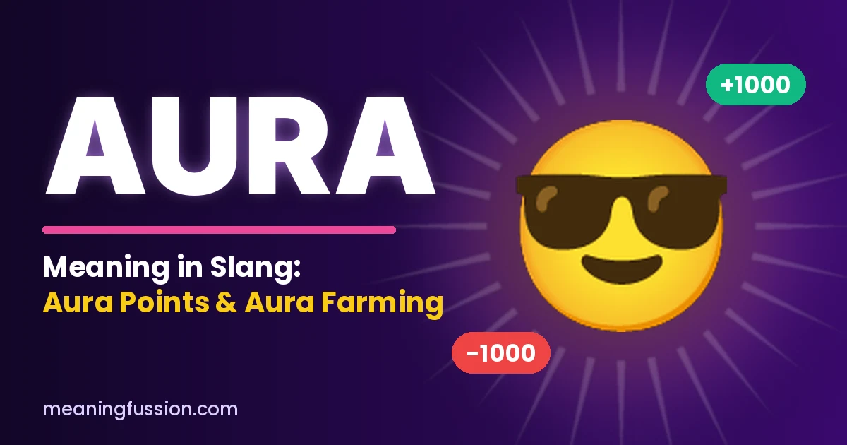 Aura meaning slang featured image with glowing sunglasses emoji
