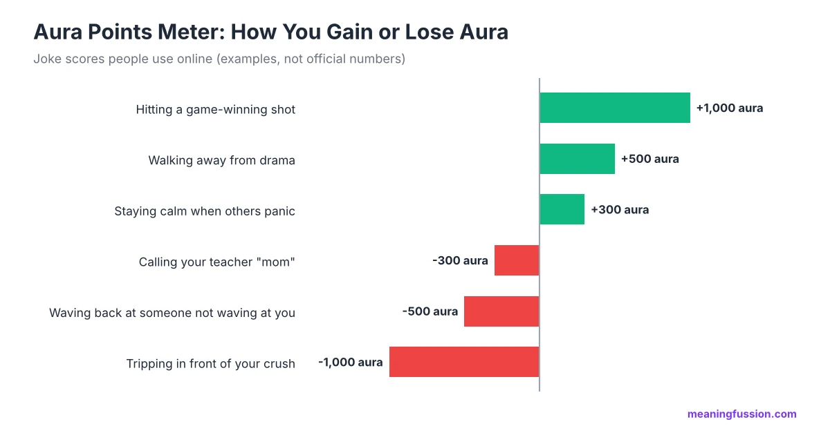 Aura points meter showing actions that gain or lose aura