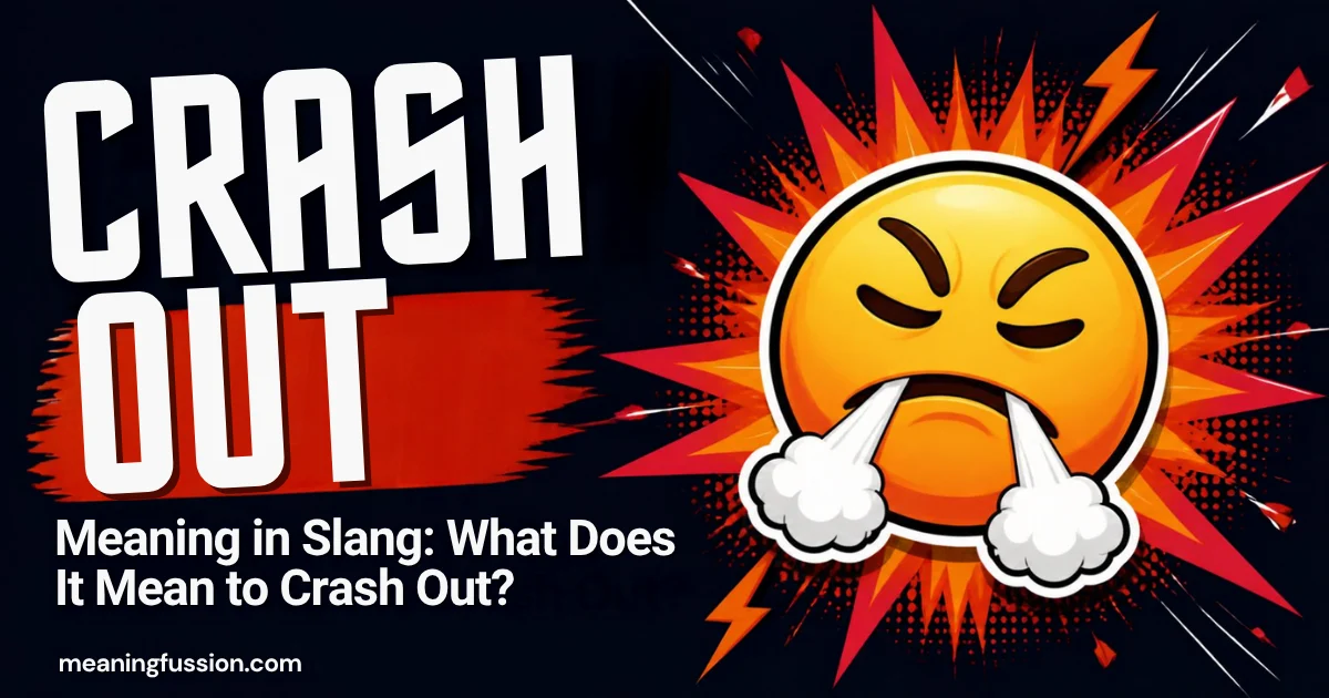 Crash out meaning in slang featured image with angry emoji