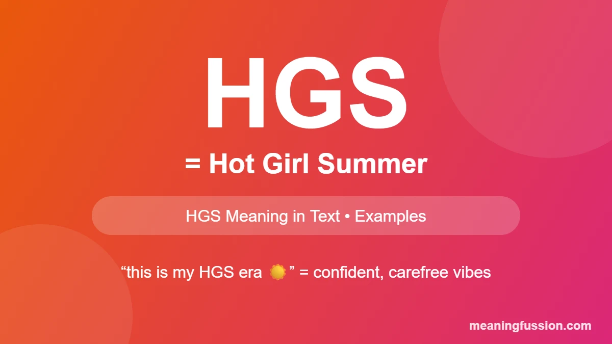 HGS meaning in text infographic: HGS means Hot Girl Summer