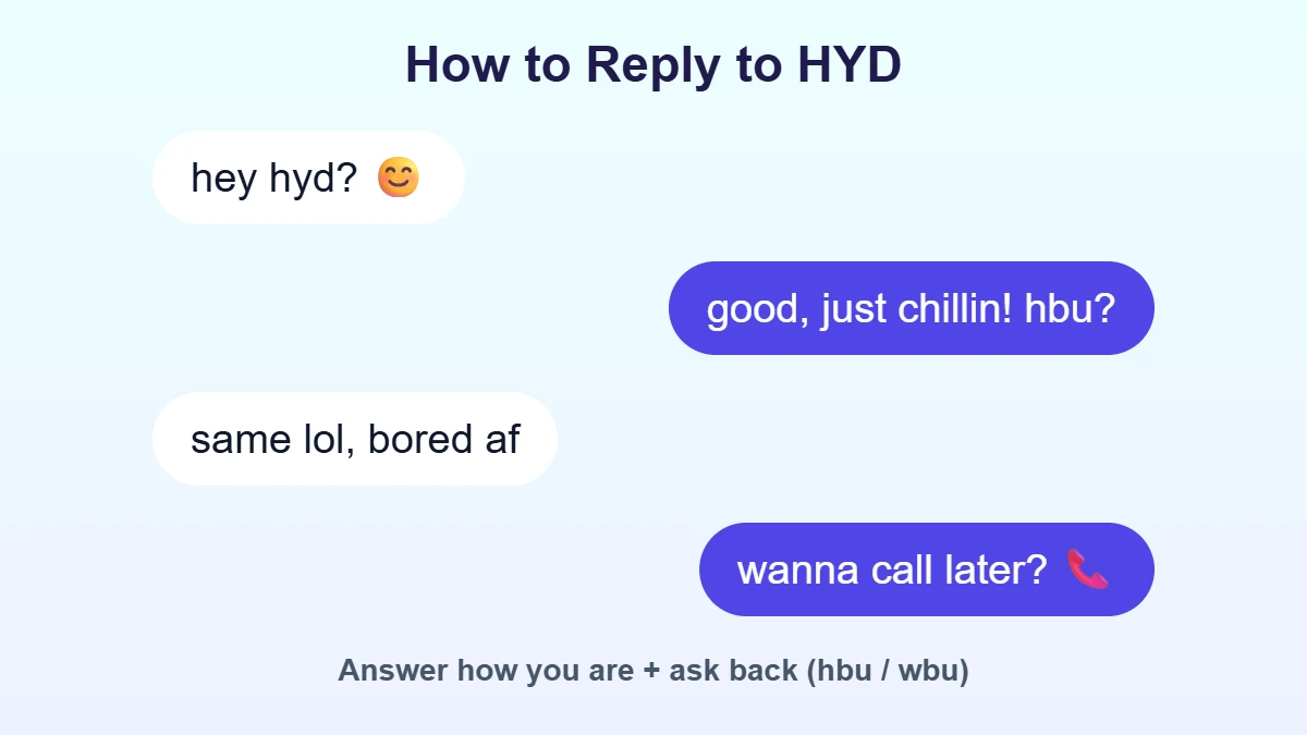 How to reply to HYD in text chat example