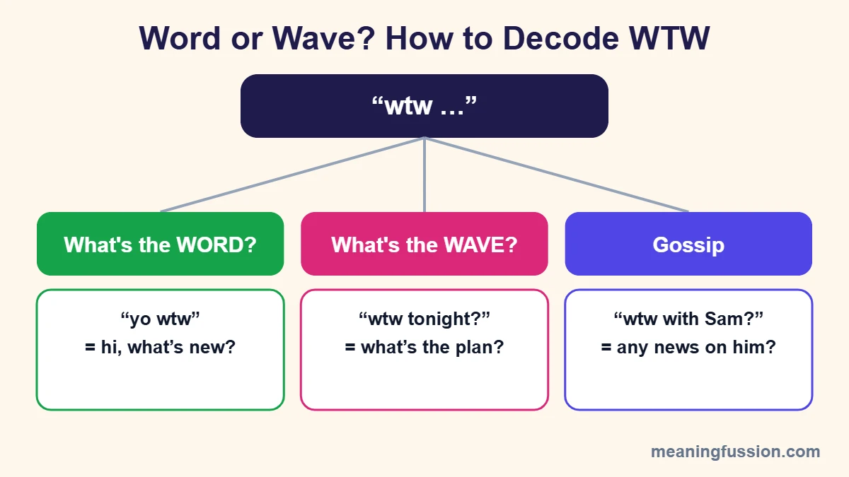 WTW meaning diagram: what's the word vs what's the wave